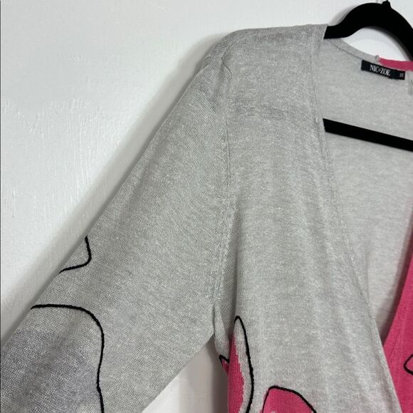 NIC + ZOE Hibiscus Linen Blend Side Tie Cardigan Sweater Size M - Picture 5 of 12